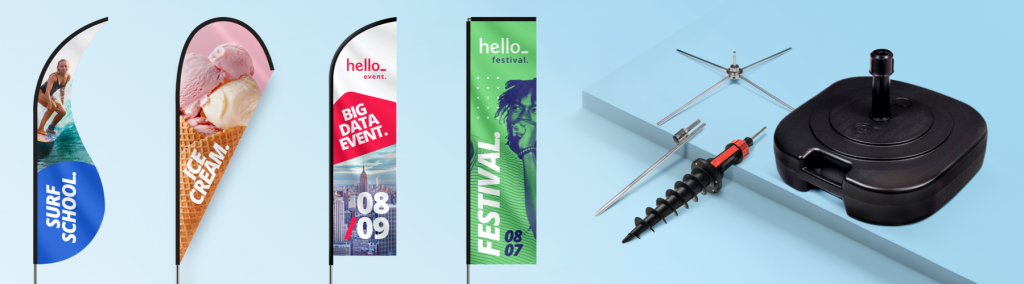 Our brand new beach flag range